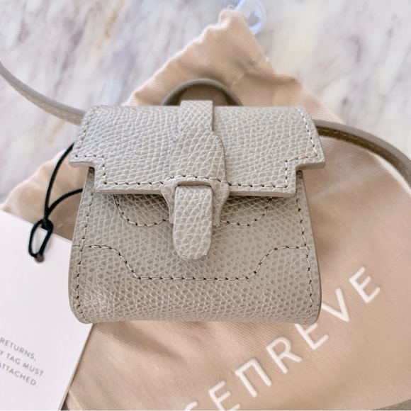 Senreve Handbags - SENREVE Sand Milli Maestra Airpods Holder Bag Charm Micro Pouch with Neck Strap